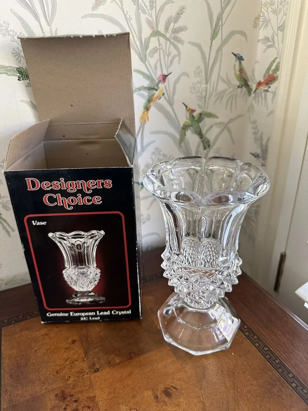 24% Lead Crystal Vase 7” Designers Choice Price Products Made In Germany Vintage
